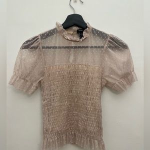 FOREVER 21 DUSTY PINK SHORT SLEEVE BLOUSE